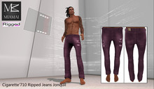 Miamai_Cigarette'710 Jeans_Hot Pink Ripped