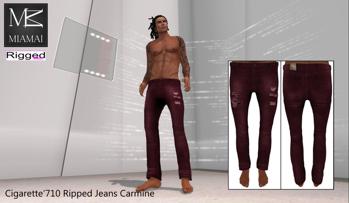 Miamai_Cigarette'710 Jeans_Carmine Ripped