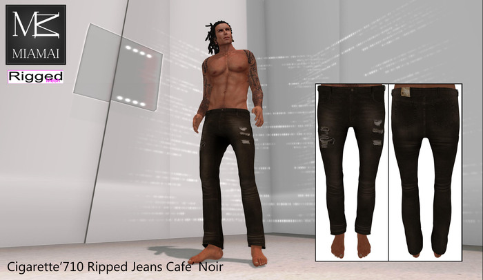 Miamai_Cigarette'710 Jeans_Cafe' Noir Ripped