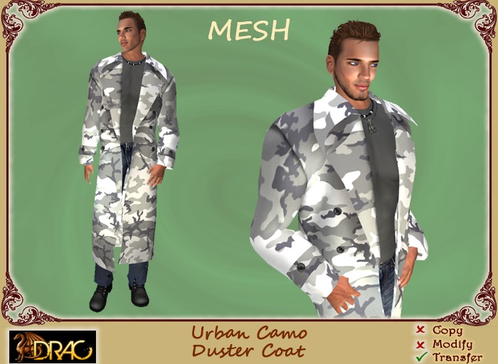 camo duster coat
