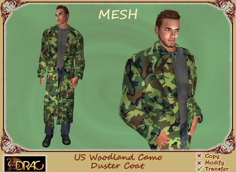 camouflage duster coat