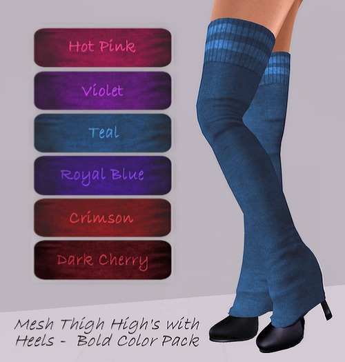 Crazy Daisy, Thigh Highs with Heels- DEMO in Charcoal