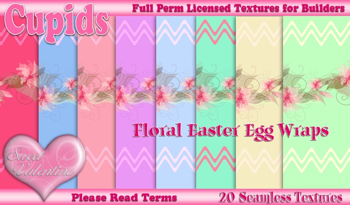 *Cupids Textures * 16 FLORAL EASTER EGG WRAPS