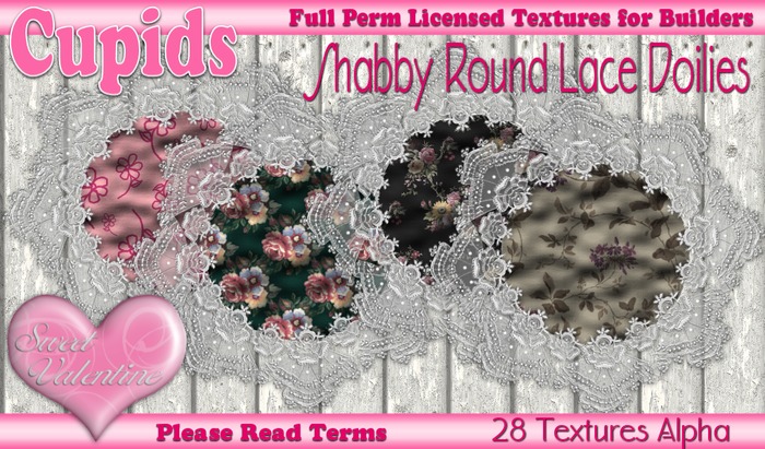 *Cupids Textures * 28 SHABBY ROUND LACE DOILIES