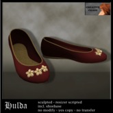 Sculpted Flat Shoes "Hulda" in red