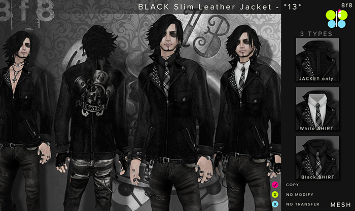8f8 BLACK 13 Slim Leather Jacket
