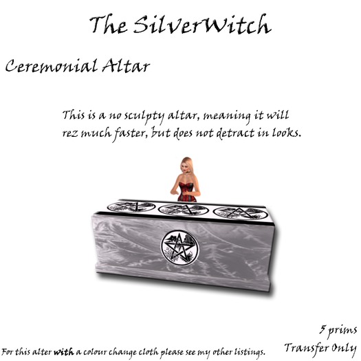 Black & White Element Pentacle Ceremonial Altar