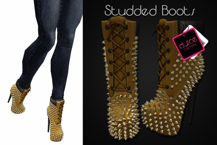 [D.Co.] Studded Boots - Tan