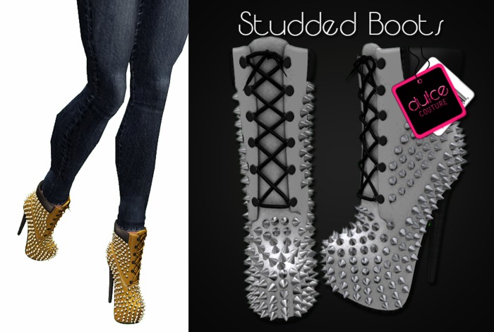 [D.Co.] Studded Boots - White
