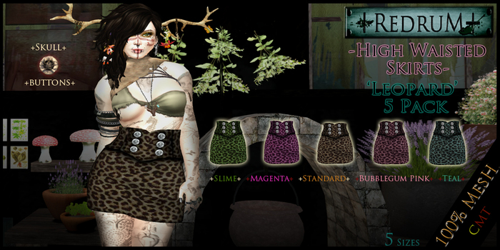 +REDRUM+ HighWaisted Skirt Leopard
