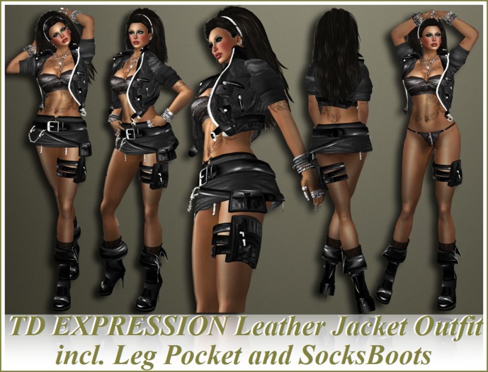 TD Expression Leather Female Jacket Outfit incl. SocksBoots
