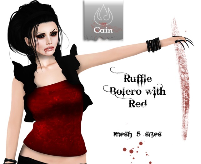 Cain - Ruffle Bolero with - Red