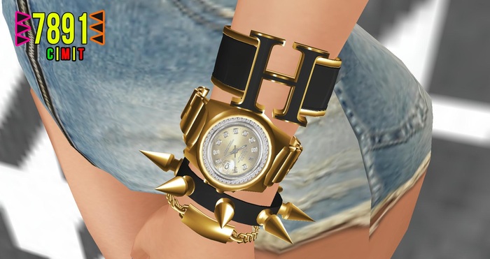 [7891.]- Aurbierre Watch Set - Gold&Black