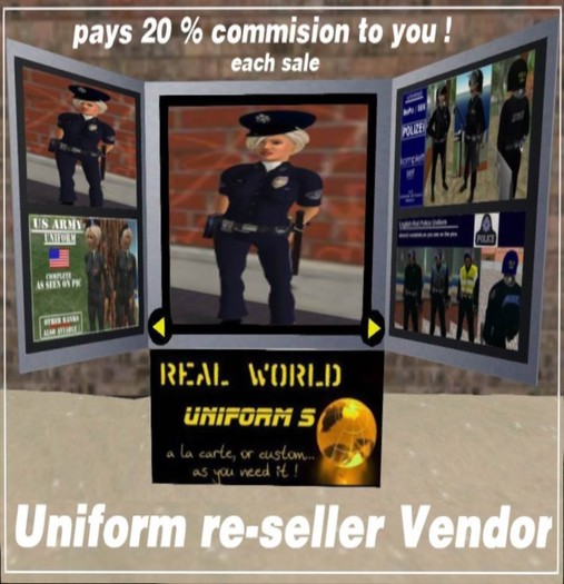 *REAL WORLD UNIFORMS, comission vendor set*