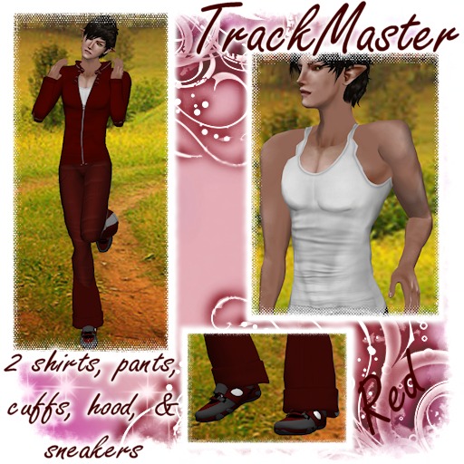 TrackMaster - Red  (Male)    *FOR PETITES MESH AVATARS*