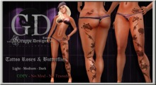 FEMALE TATTOO.::Gruppe Designs Tattoos::. GD-04 Roses & Butterflies 