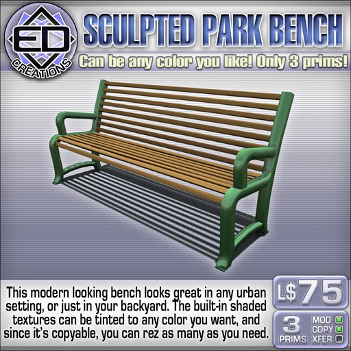 Sculpted Park Bench