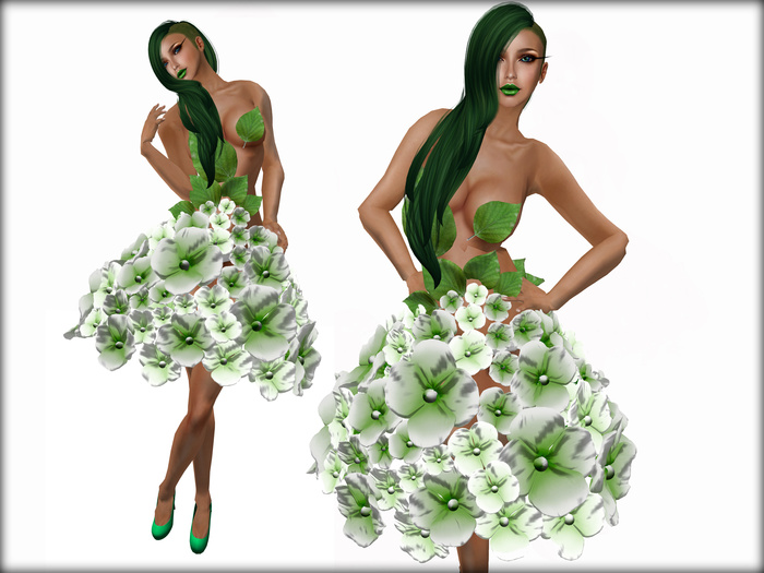 Hydrangea Dress Green