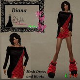 Diana Red Grunge