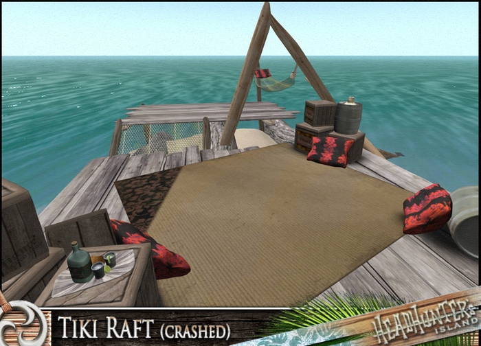 Second Life Marketplace - PROMO - Crashed Tiki Wooden Raft - perfect as ...