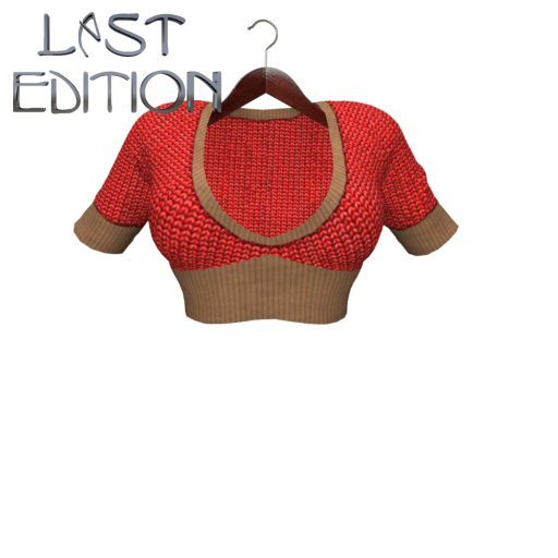Last Edition Red V-neck Cropped Pullover