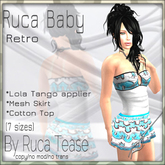 Retro mesh cotton skirt outfit with lola tango applier
