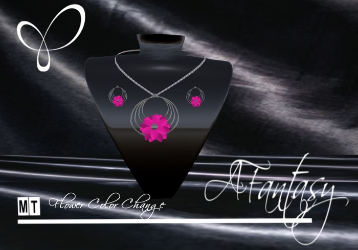 AFantasy Silver Color Change Flower Necklace & Earrings Set