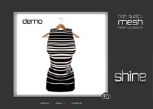  shine by [ZD] - MESH - Short Shift Dress - DEMO STRIPED