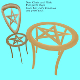 Star table and chair sculptie set 