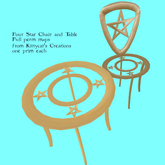 Four star table and chair sculptie set 