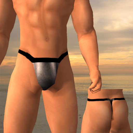 UTS Black Leather Thong