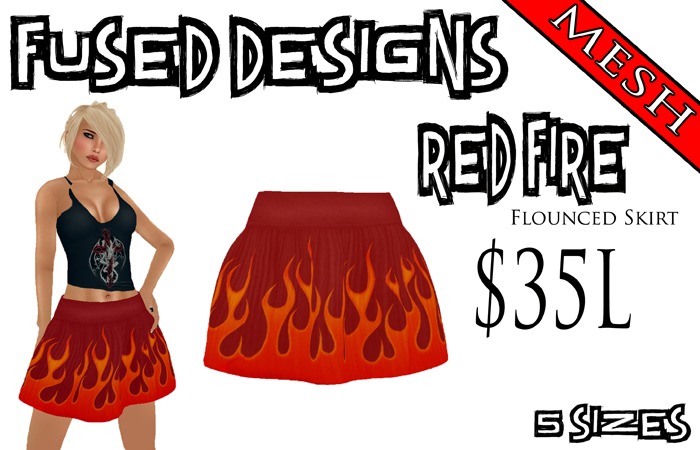 FUSED Designs Mesh Flounced Fire Mini Skirt