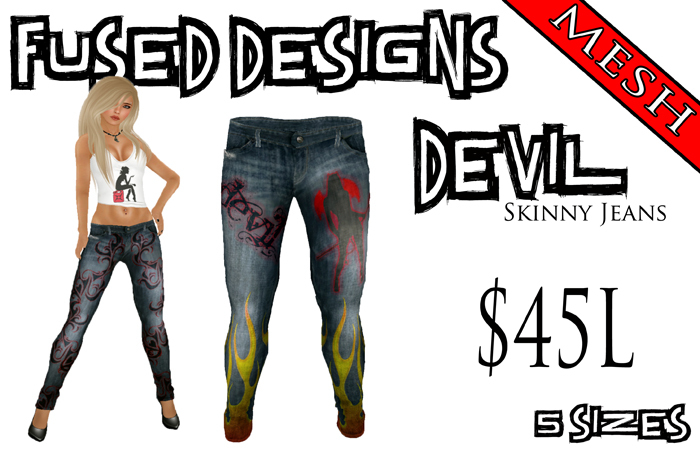 FUSED Designs Mesh Devil Skinny Jeans