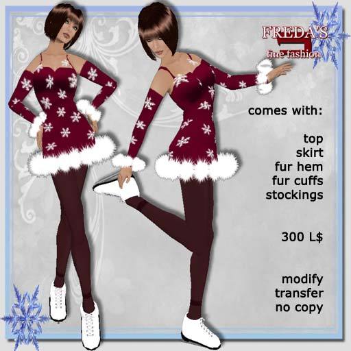Second Life Marketplace - Freda's mod.045 ice skating-dress red