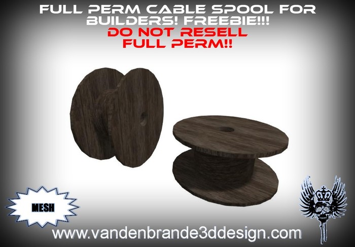 ~Full perm wooden Cable Spool 100% mesh! !!FREEBIE!!
