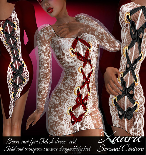 Serre moi fort mesh dress red