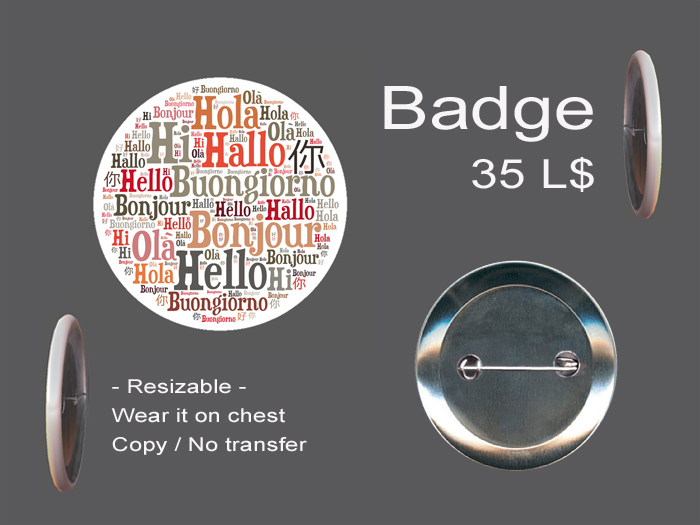 Badge Hello - White 2