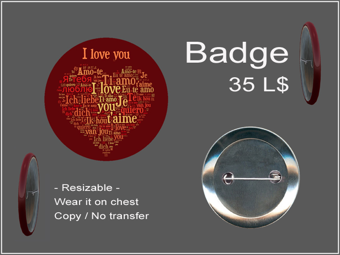 Badge " I love you " - Multilingual