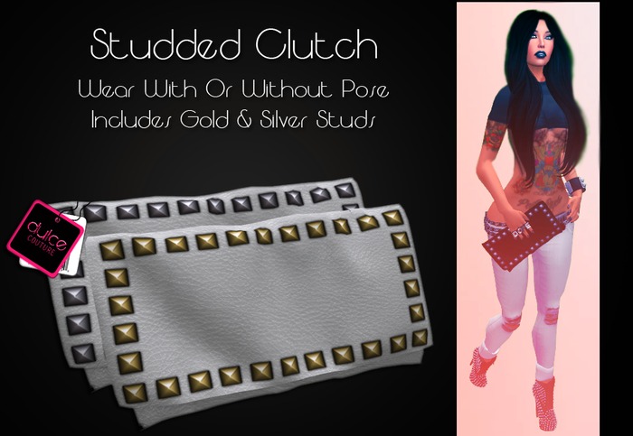 [D.Co] Studded Clutch - White