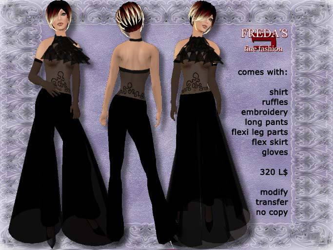 Freda's mod.022 Ruffle Dress and Pants black