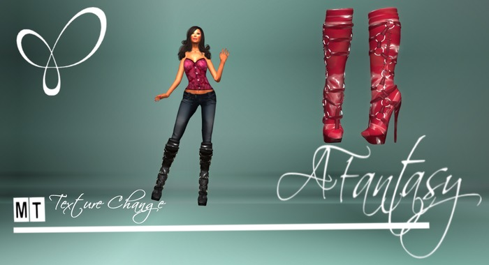 AFantasy Texture Change Knee-High Rings Rings Boots - Gold