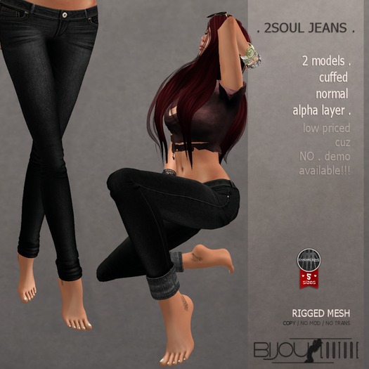 [BiJOU&T] . 2Soul Jeans! Black!