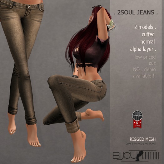 [BiJOU&T] . 2Soul Jeans! Light Brown!