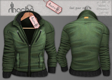 .::Macho::. Mesh stylish double collar jacket (green)