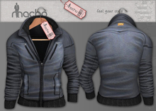 .::Macho::. Mesh stylish double collar jacket (grey)