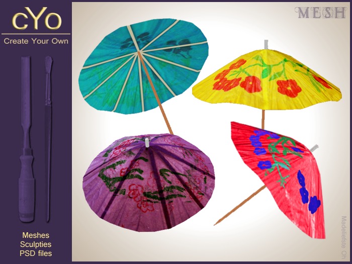 cYo Cocktail Umbrella, full perms mesh + Photoshop file