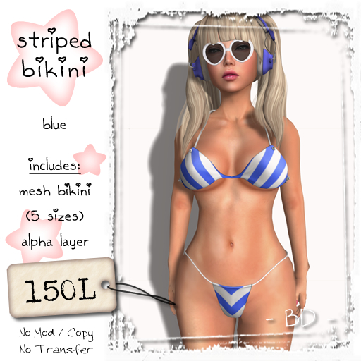 - BD - Striped Bikini - Blue (Mesh)