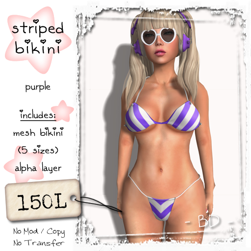 - BD - Striped Bikini - Purple (Mesh)