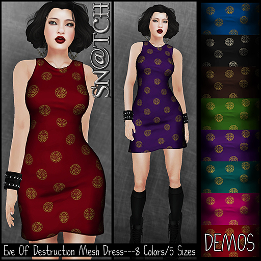 :::Sn@tch Mesh Eve Dress-All Colors (Small):::