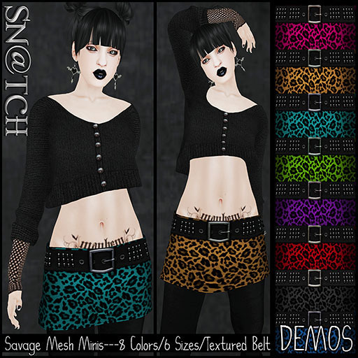:::Sn@tch Mesh Floofy Velvet Skirts-All Colors (XLarge):::